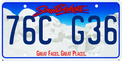 SD license plate 76CG36
