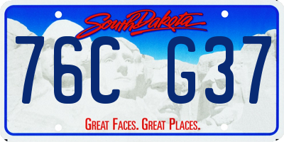 SD license plate 76CG37