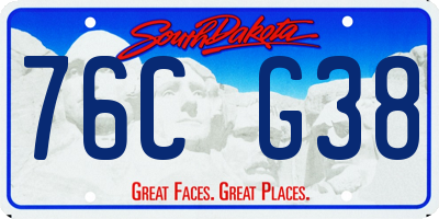 SD license plate 76CG38