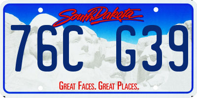 SD license plate 76CG39
