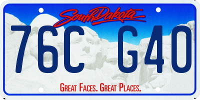 SD license plate 76CG40