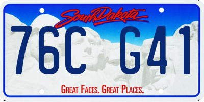 SD license plate 76CG41