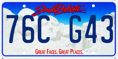 SD license plate 76CG43
