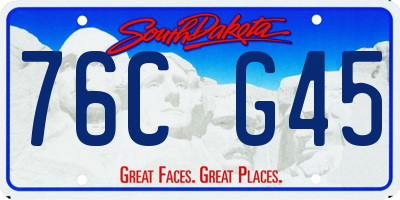 SD license plate 76CG45