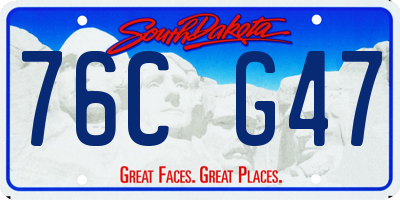 SD license plate 76CG47