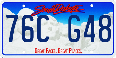 SD license plate 76CG48