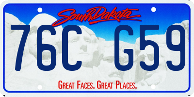 SD license plate 76CG59