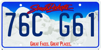 SD license plate 76CG61