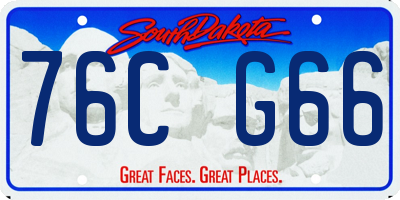 SD license plate 76CG66