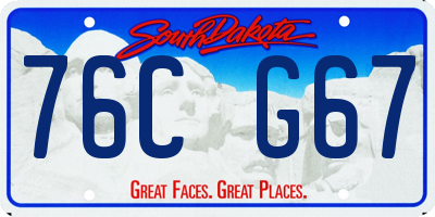 SD license plate 76CG67