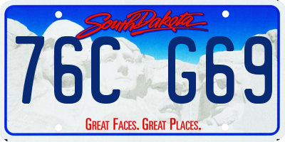 SD license plate 76CG69