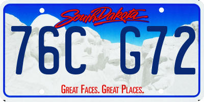 SD license plate 76CG72