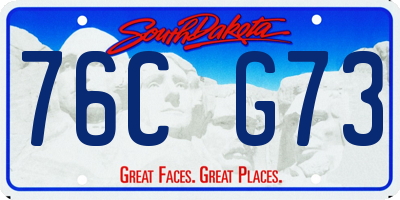 SD license plate 76CG73