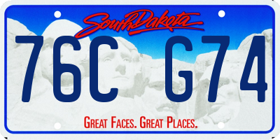 SD license plate 76CG74