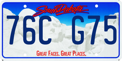 SD license plate 76CG75