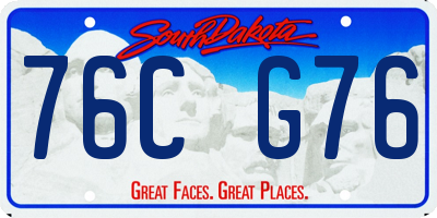 SD license plate 76CG76