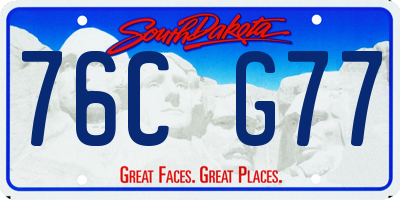 SD license plate 76CG77