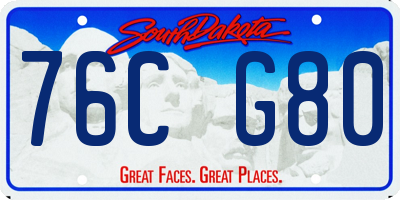 SD license plate 76CG80