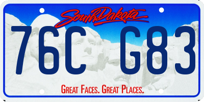 SD license plate 76CG83