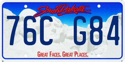 SD license plate 76CG84