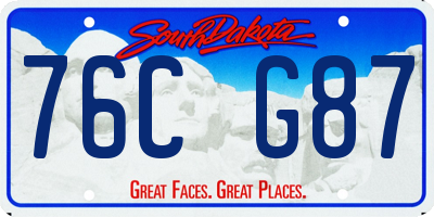 SD license plate 76CG87