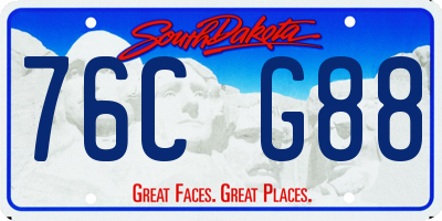 SD license plate 76CG88