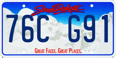 SD license plate 76CG91
