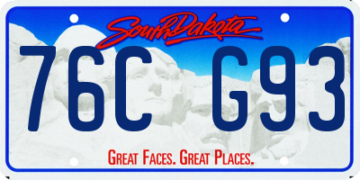 SD license plate 76CG93