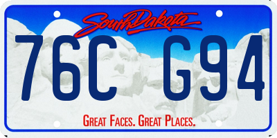 SD license plate 76CG94
