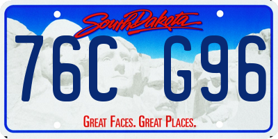 SD license plate 76CG96