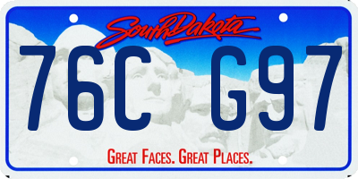 SD license plate 76CG97