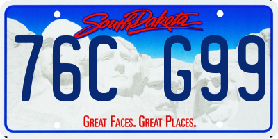 SD license plate 76CG99