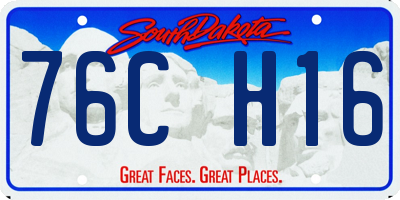 SD license plate 76CH16