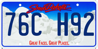 SD license plate 76CH92