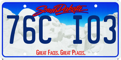 SD license plate 76CI03