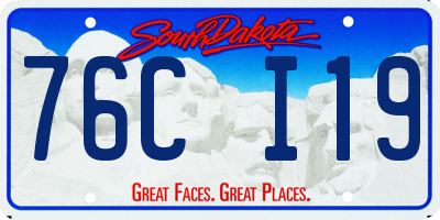SD license plate 76CI19