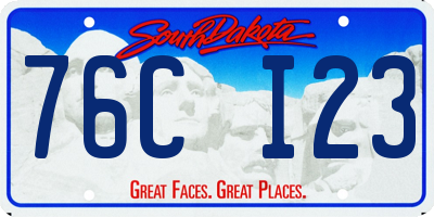 SD license plate 76CI23
