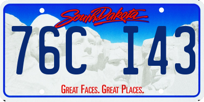 SD license plate 76CI43