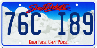 SD license plate 76CI89