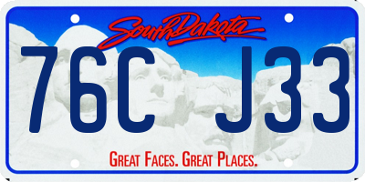 SD license plate 76CJ33