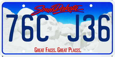 SD license plate 76CJ36