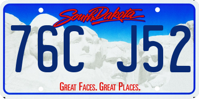 SD license plate 76CJ52