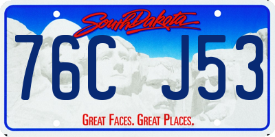SD license plate 76CJ53