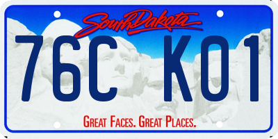 SD license plate 76CK01