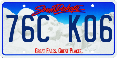 SD license plate 76CK06