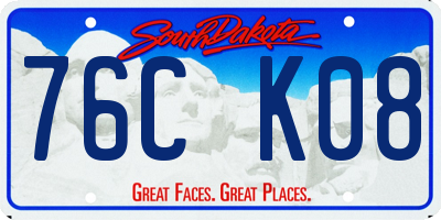 SD license plate 76CK08