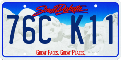 SD license plate 76CK11