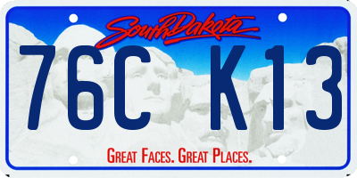 SD license plate 76CK13