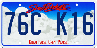 SD license plate 76CK16