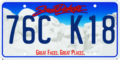 SD license plate 76CK18